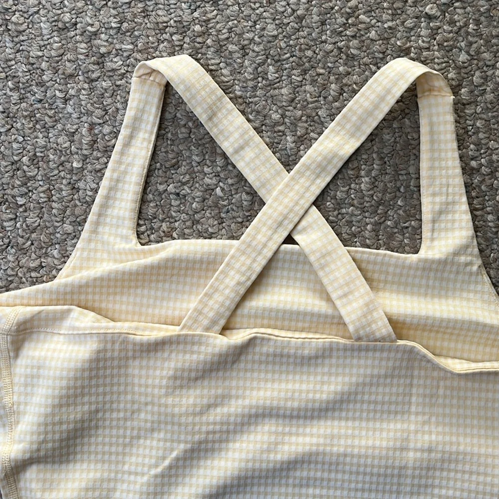 NWT NIKE Yellow and White Gingham Tank Top Size XXL
